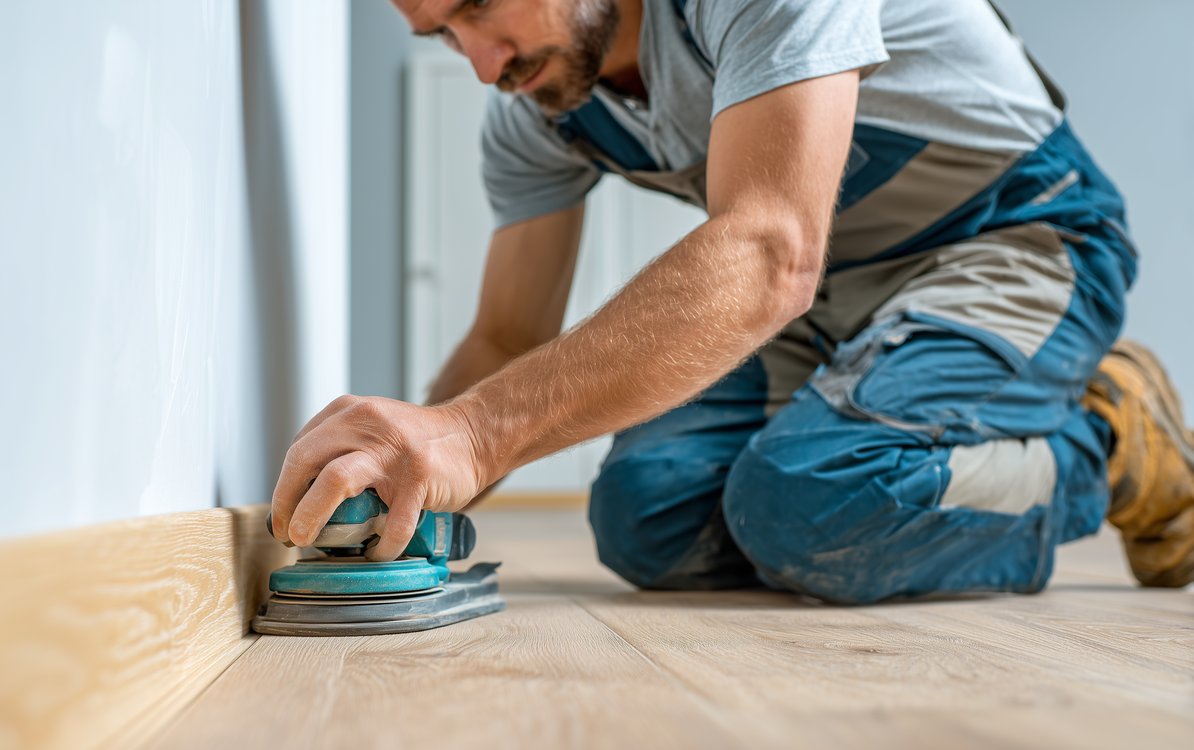 Carpentry work in South Croydon showing professional installation of white skirting boards with perfect mitre joints