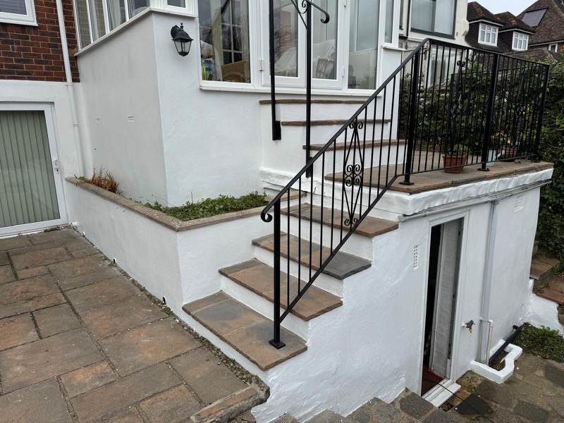 External walls painted in Riddlesdown with weather-resistant finish